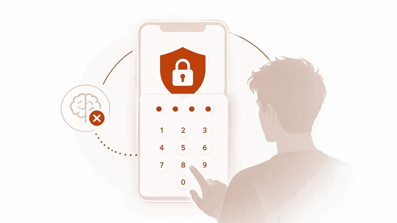 Mockup do PIN de proteção do LionBlocker